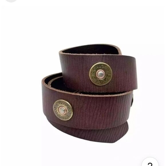 Nocona 12 Gauge Shell Brown Leather Belt main image 6